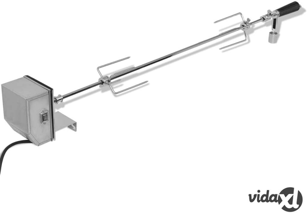 vidaXL BBQ Rotisserie Spit with Professional Motor Steel 1200 mm