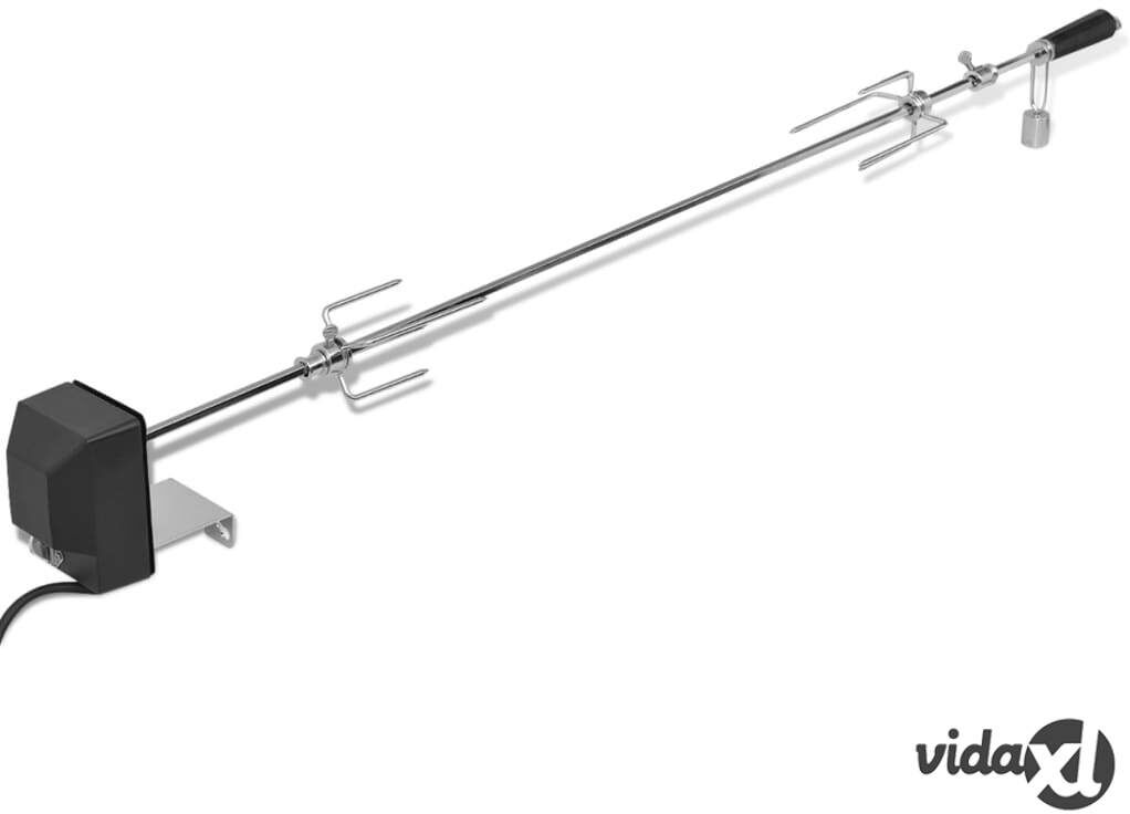 vidaXL BBQ Rotisserie Spit with Motor Steel 1200 mm