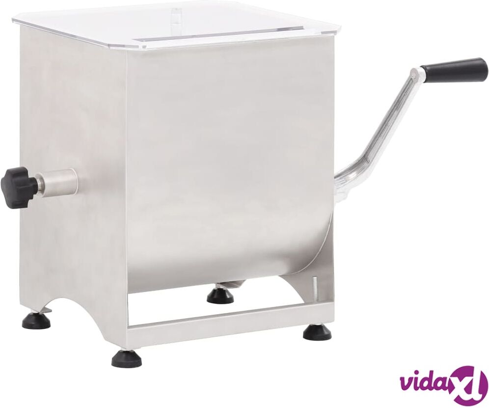 vidaXL Meat Mixer with Gear Box Silver Stainless Steel