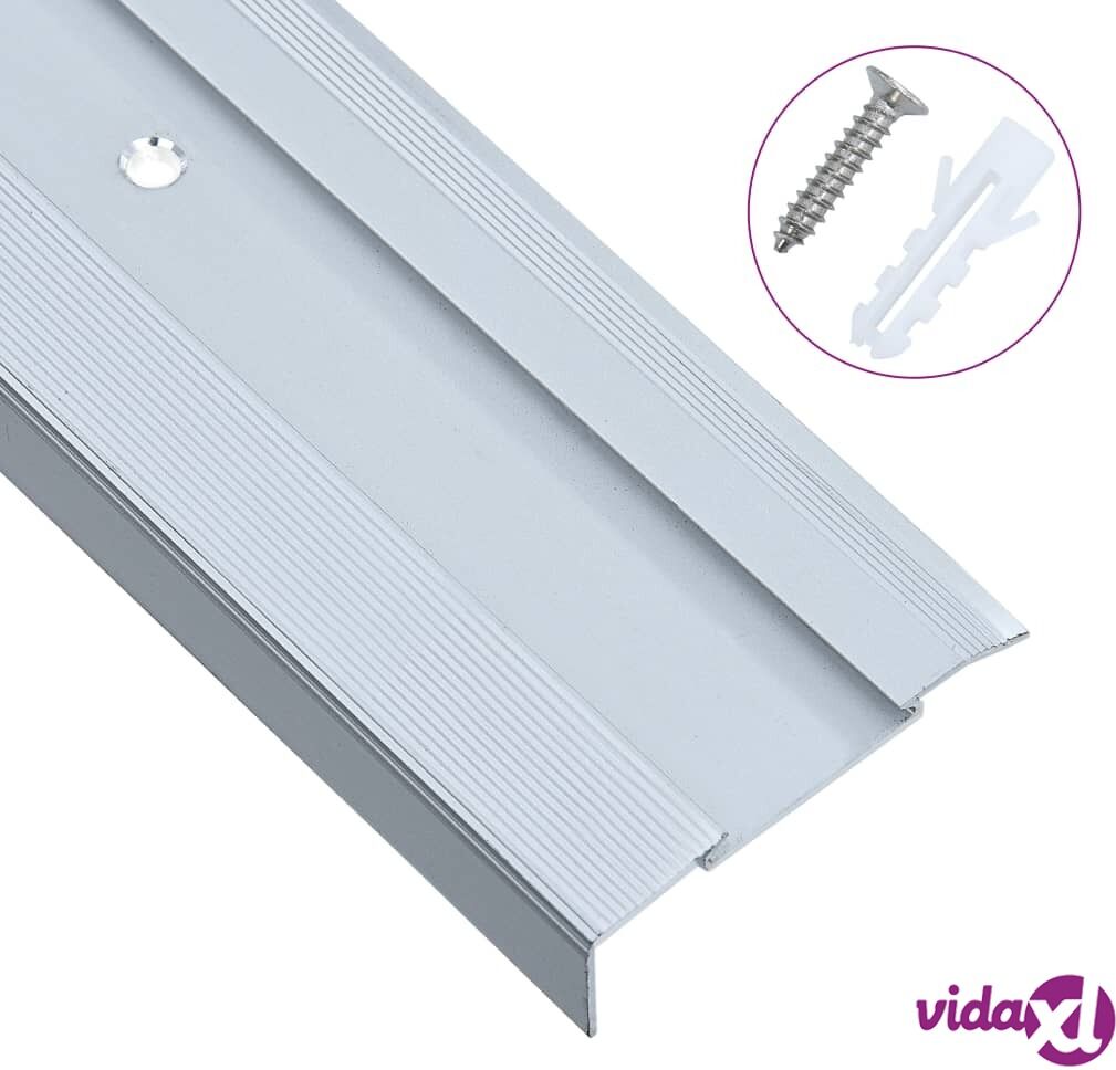 vidaXL L-shape Stair Nosings 15 pcs Aluminium 90 cm Silver