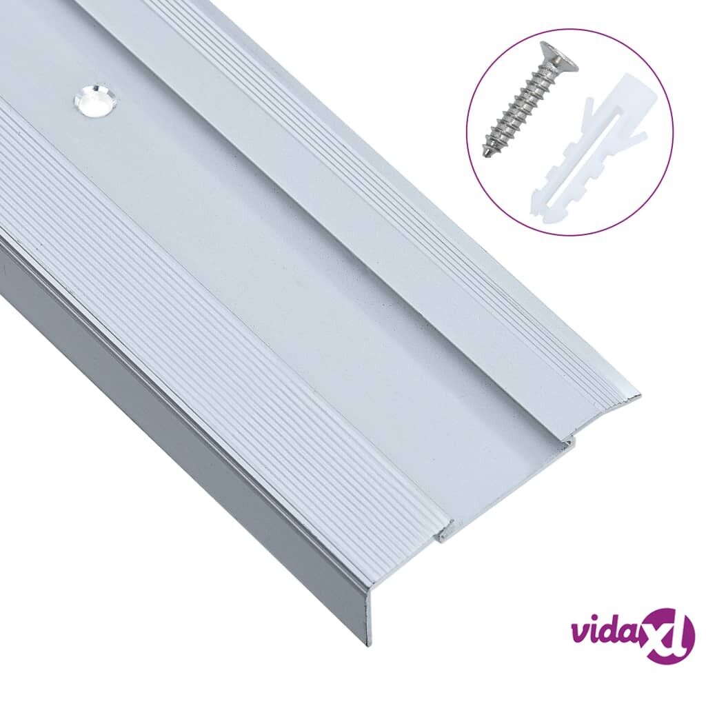 vidaXL L-shape Stair Nosings 15 pcs Aluminium 134 cm Silver