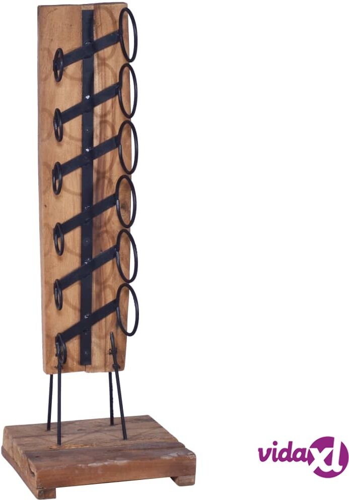 vidaXL Wine Rack for 6 Bottles 35x35x100 cm Solid Teak Wood