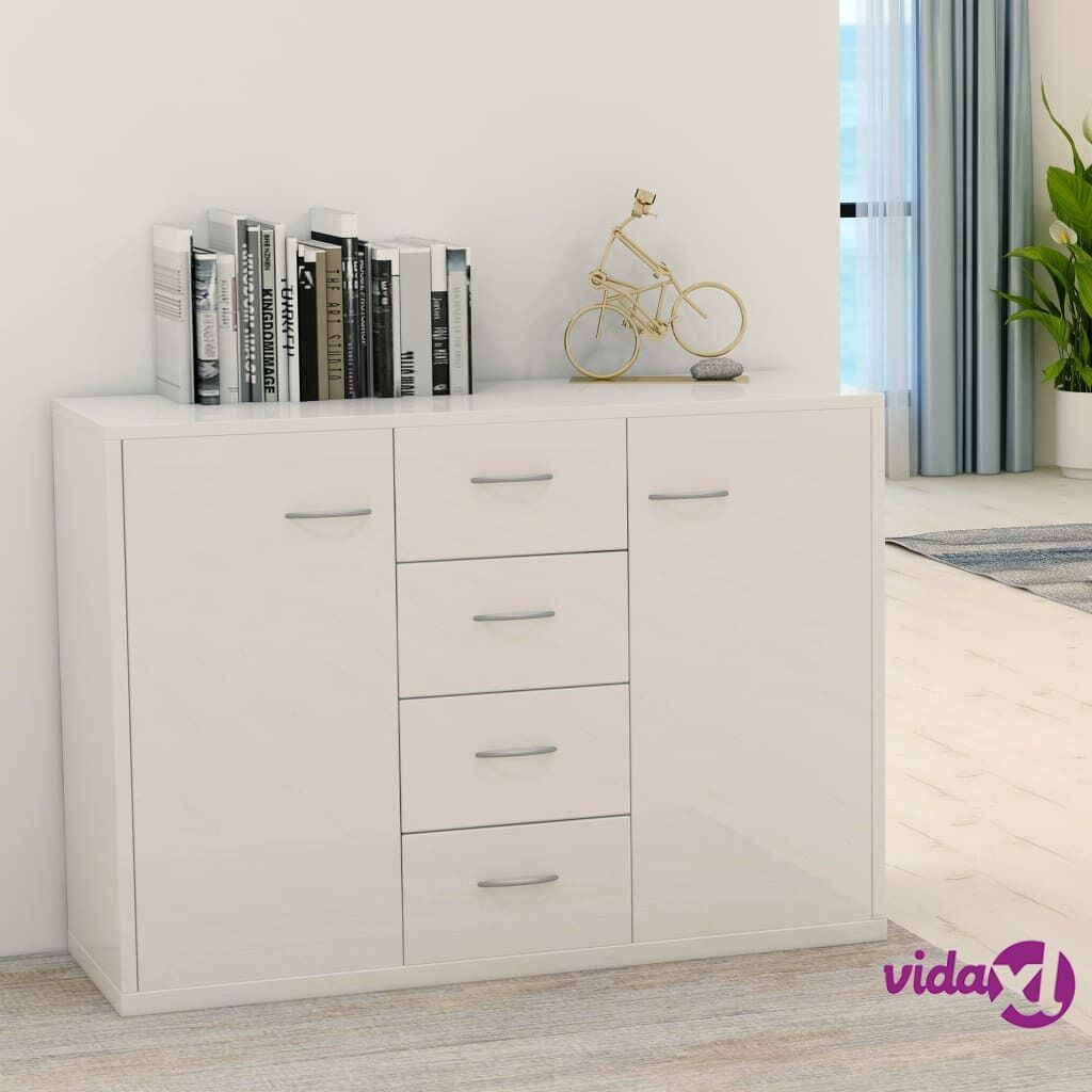 vidaXL 802396 vidaXL Sideboard High Gloss White 88x30x65 cm Chipboard (AU/US only)