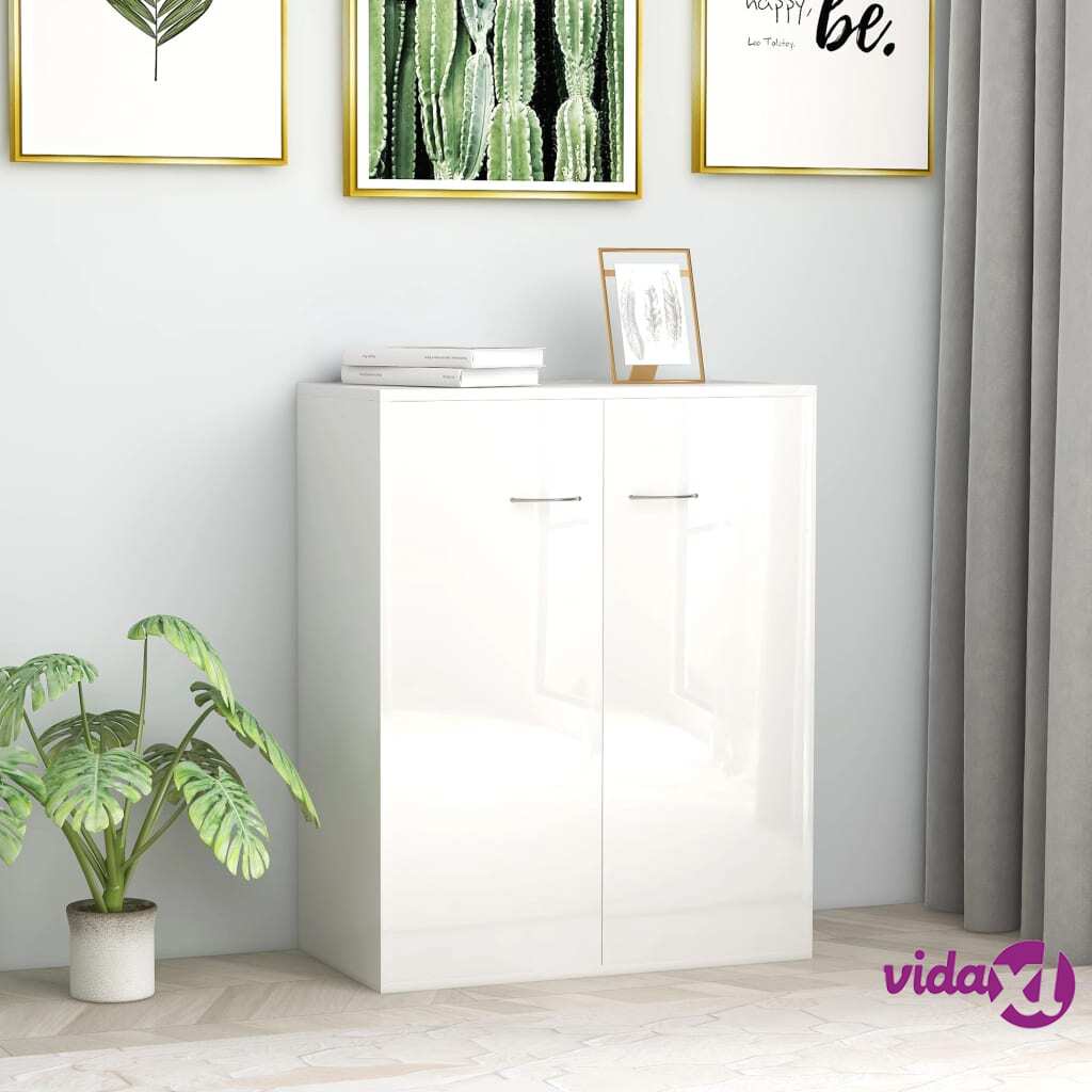 vidaXL 802477 vidaXL Sideboard High Gloss White 60x30x75 cm Chipboard (AU/US only)