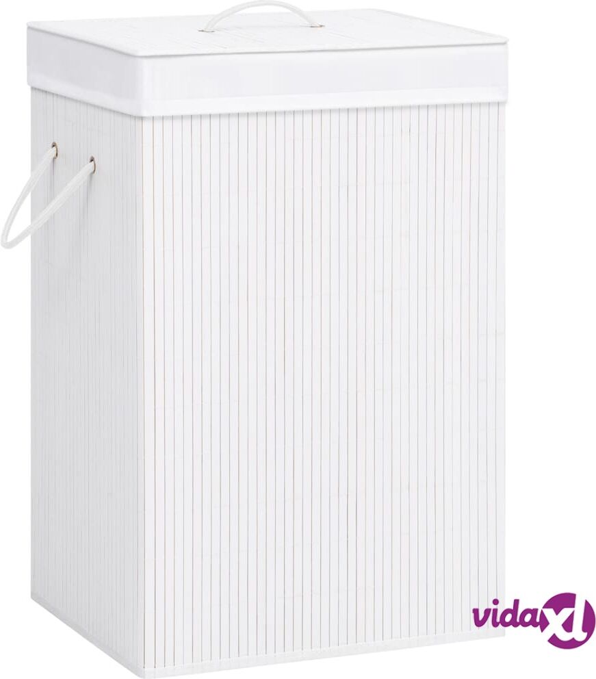 vidaXL Bamboo Laundry Basket White