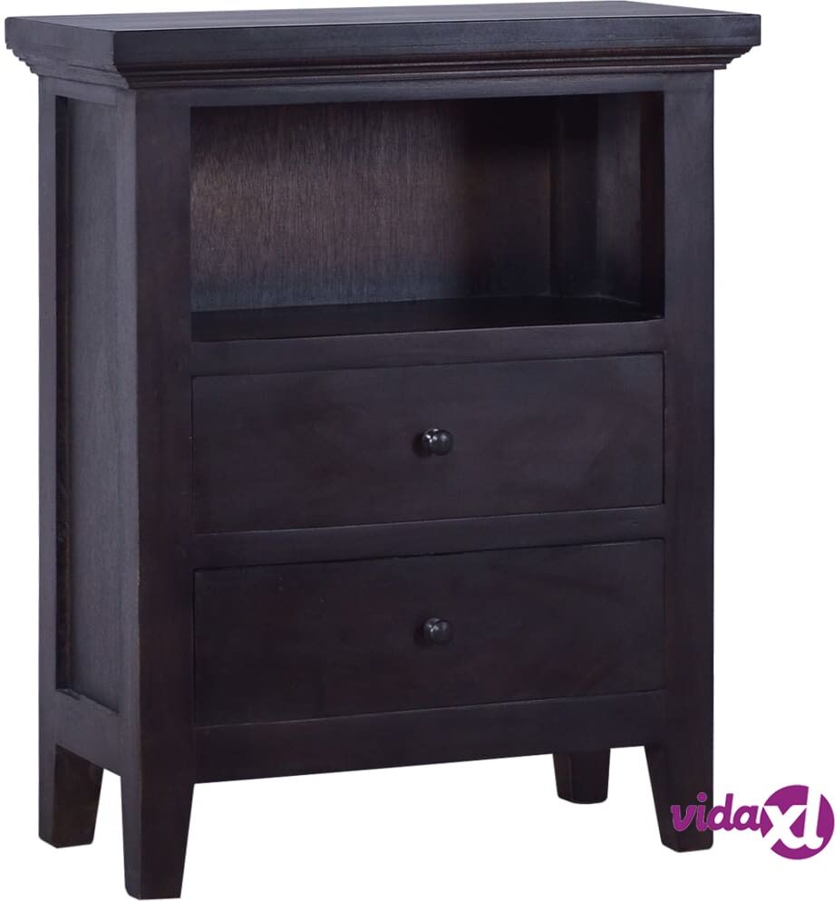 vidaXL Side Cabinet Black 60x30x75 cm Solid Mahogany Wood