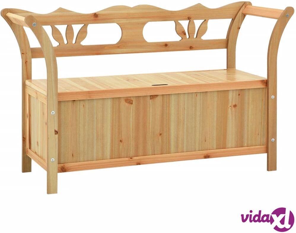 vidaXL Storage Bench 126 cm Light Wood Solid Fir Wood