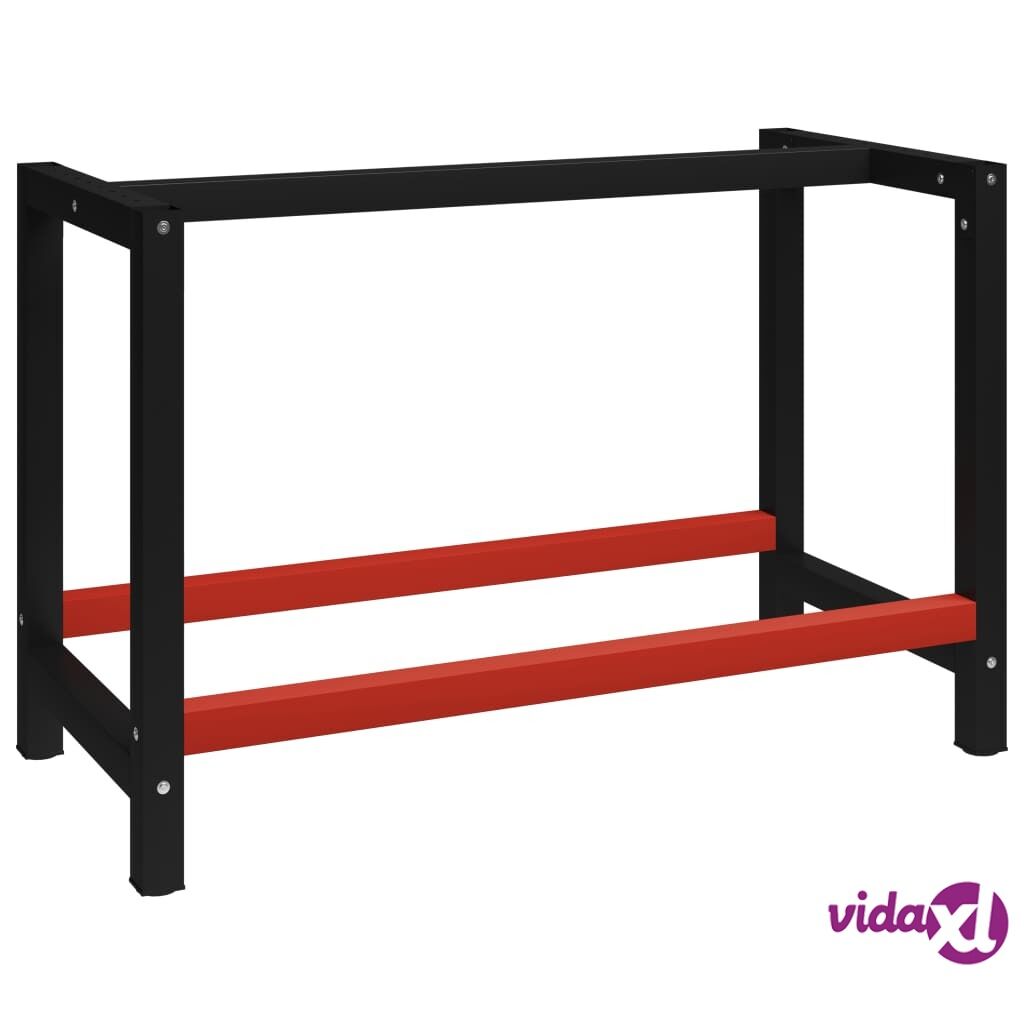 vidaXL Work Bench Frame Metal 120x57x79 cm Black and Red