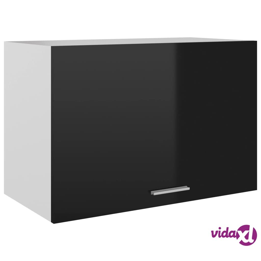 vidaXL Hanging Cabinet High Gloss Black 60x31x40 cm Chipboard