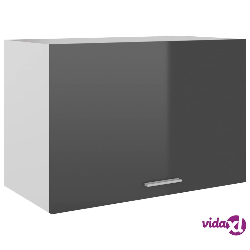 vidaXL Hanging Cabinet High Gloss Grey 60x31x40 cm Chipboard