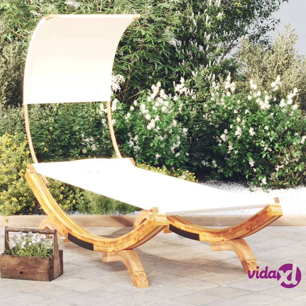 vidaXL Hammock with Canopy 100x216x162 cm Solid Bent Wood Cream