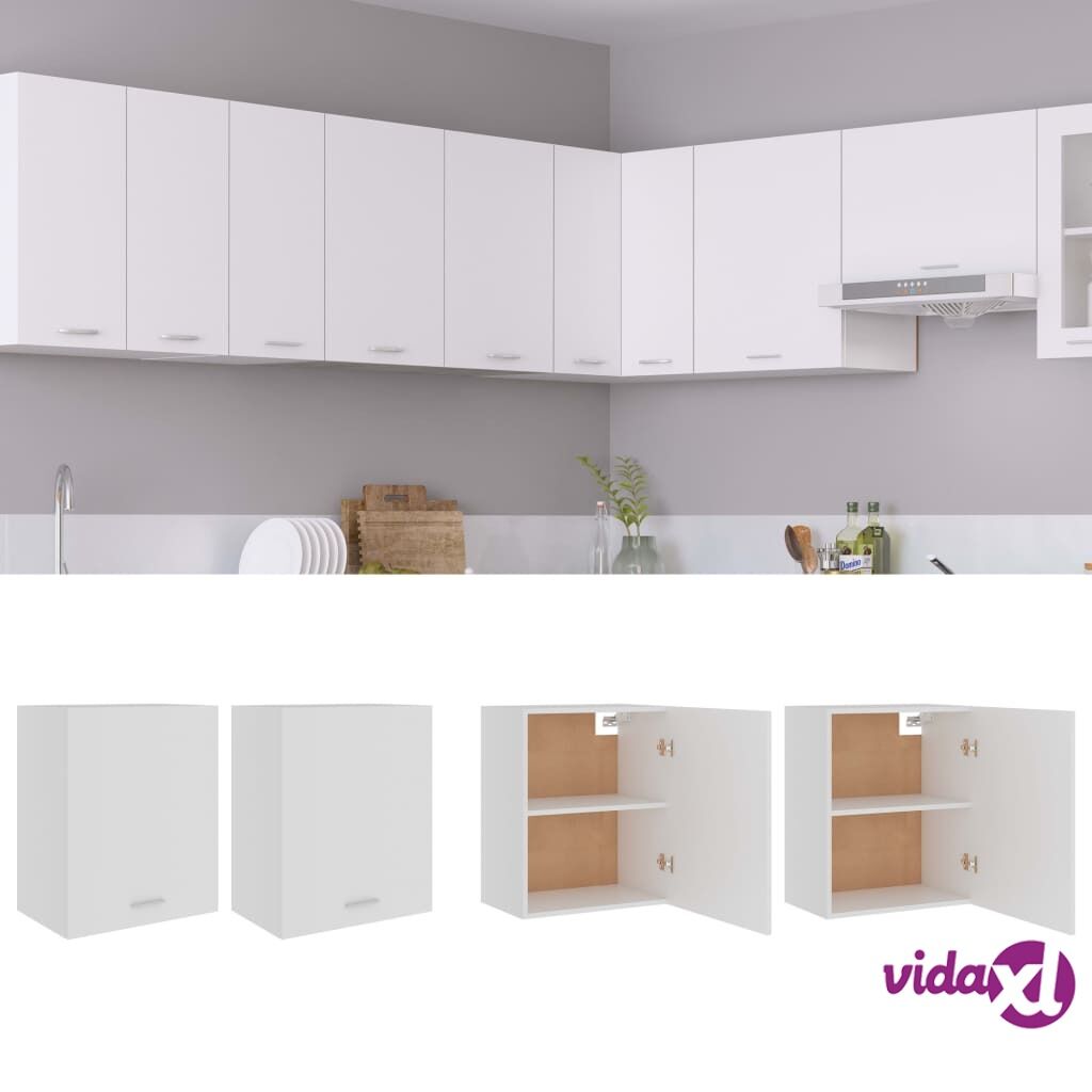 vidaXL Hanging Cabinets 2 pcs White 50x31x60 cm Chipboard