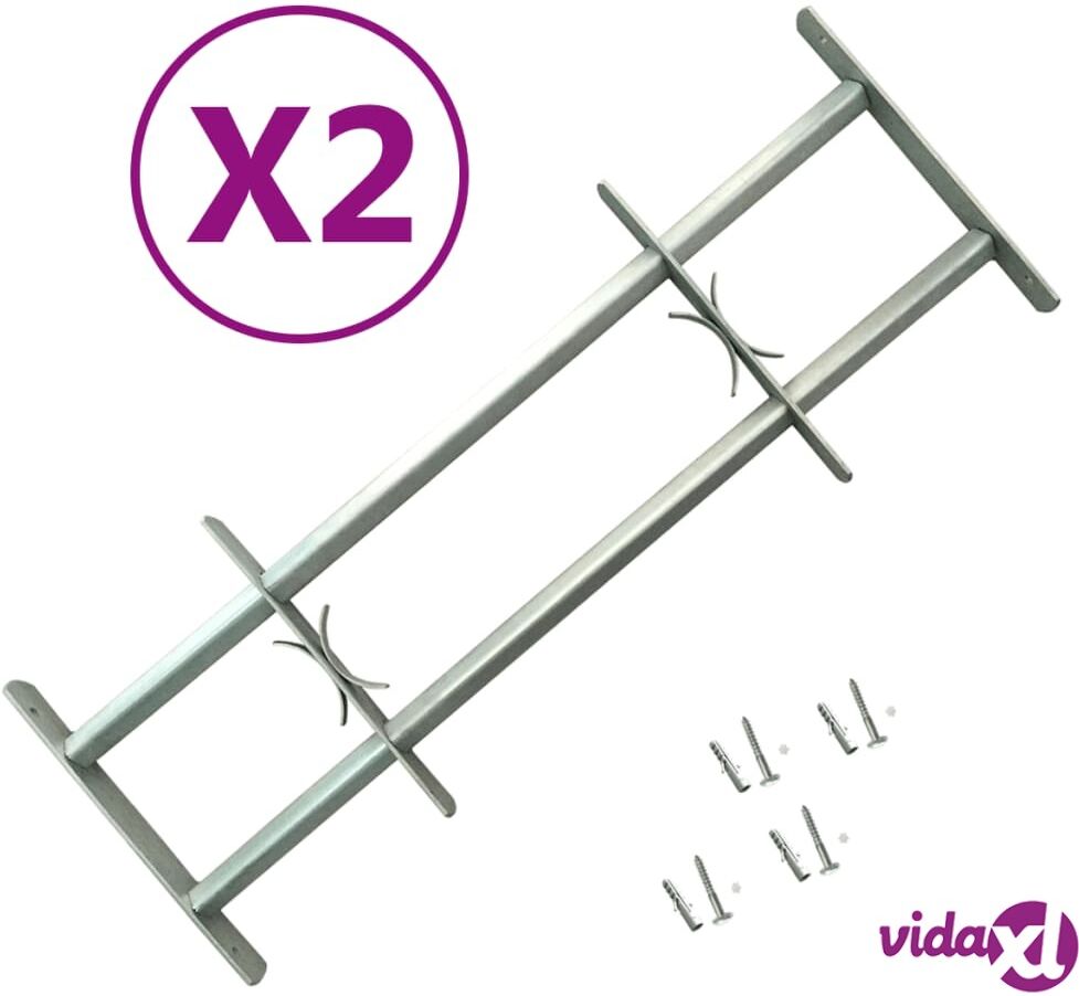 vidaXL Adjustable Security Grilles for Windows 2 pcs 700-1050 mm