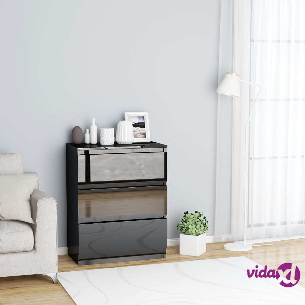 vidaXL 805093 idaXL Sideboard High Golss Black 60x35x76 cm Chipboard (AU/US only)