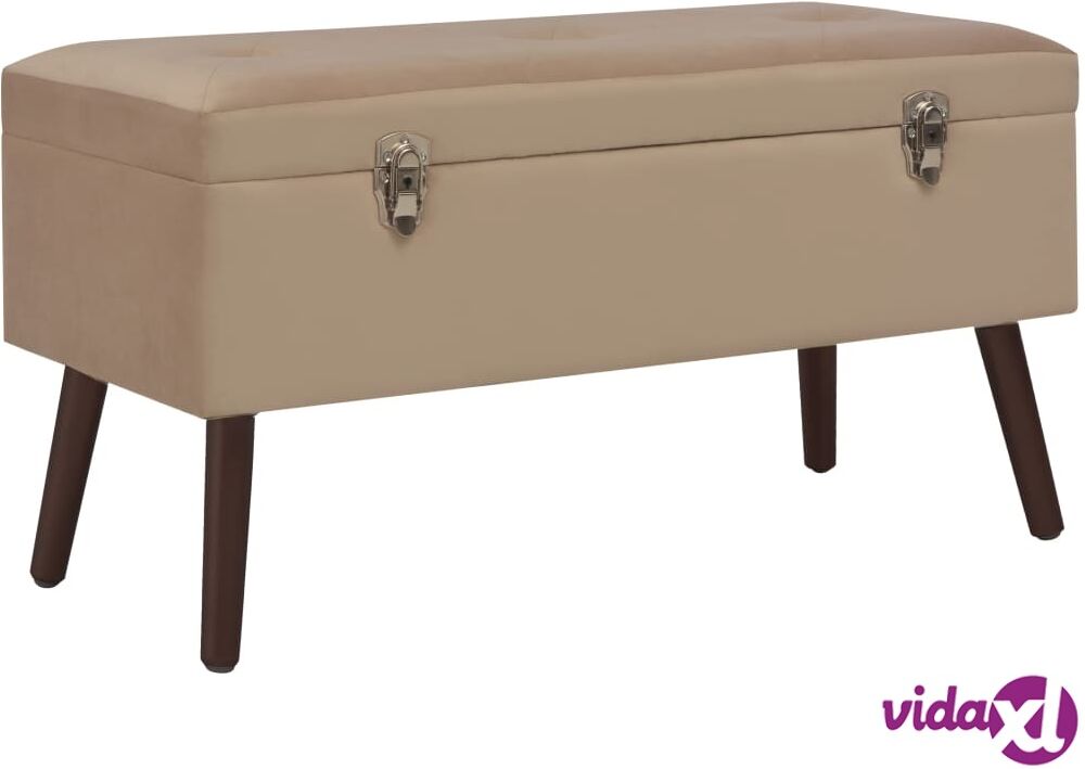 vidaXL Bench with Storage Compartment Beige 80 cm Velvet