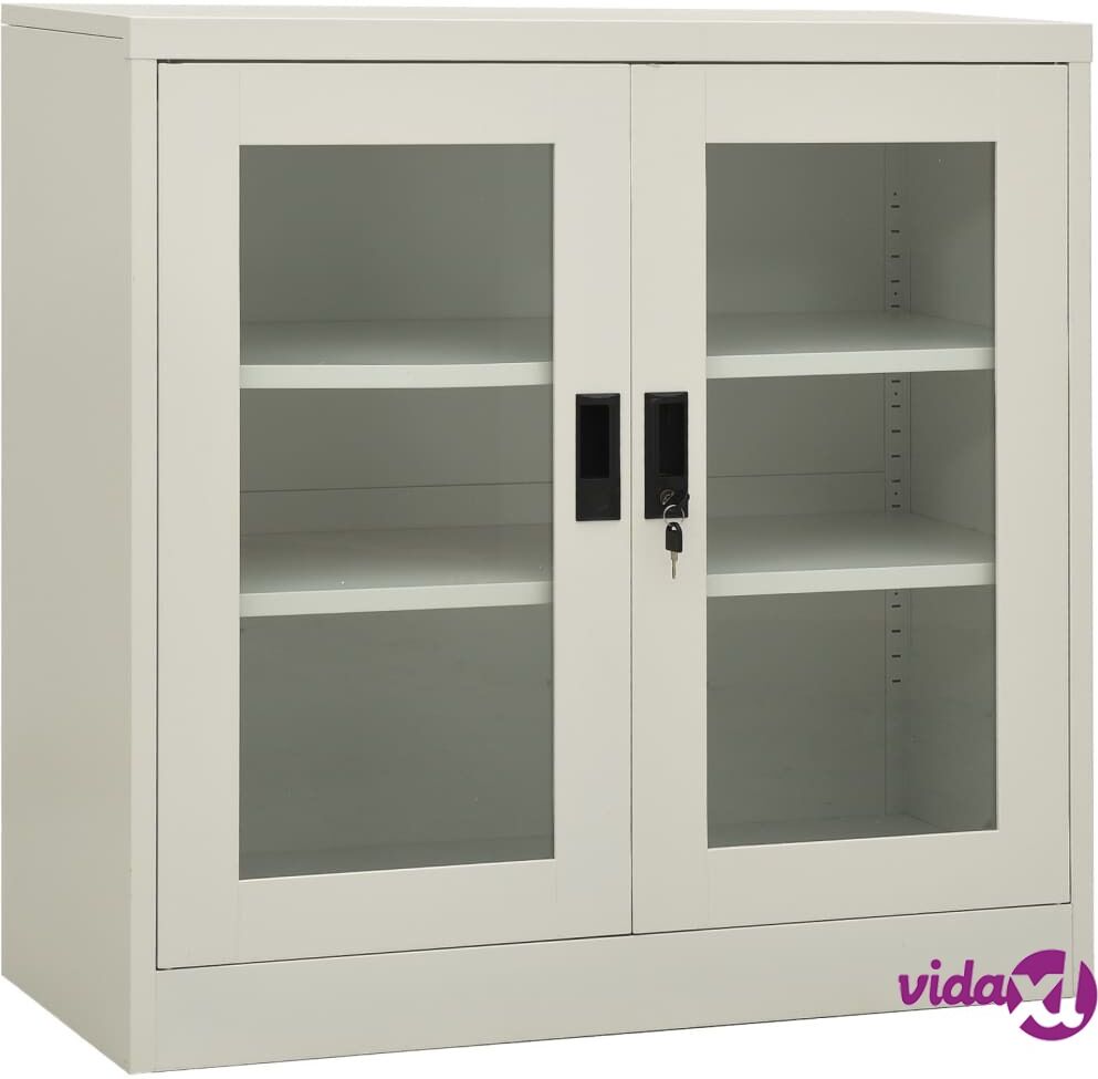 vidaXL Office Cabinet Light Grey 90x40x90 cm Steel