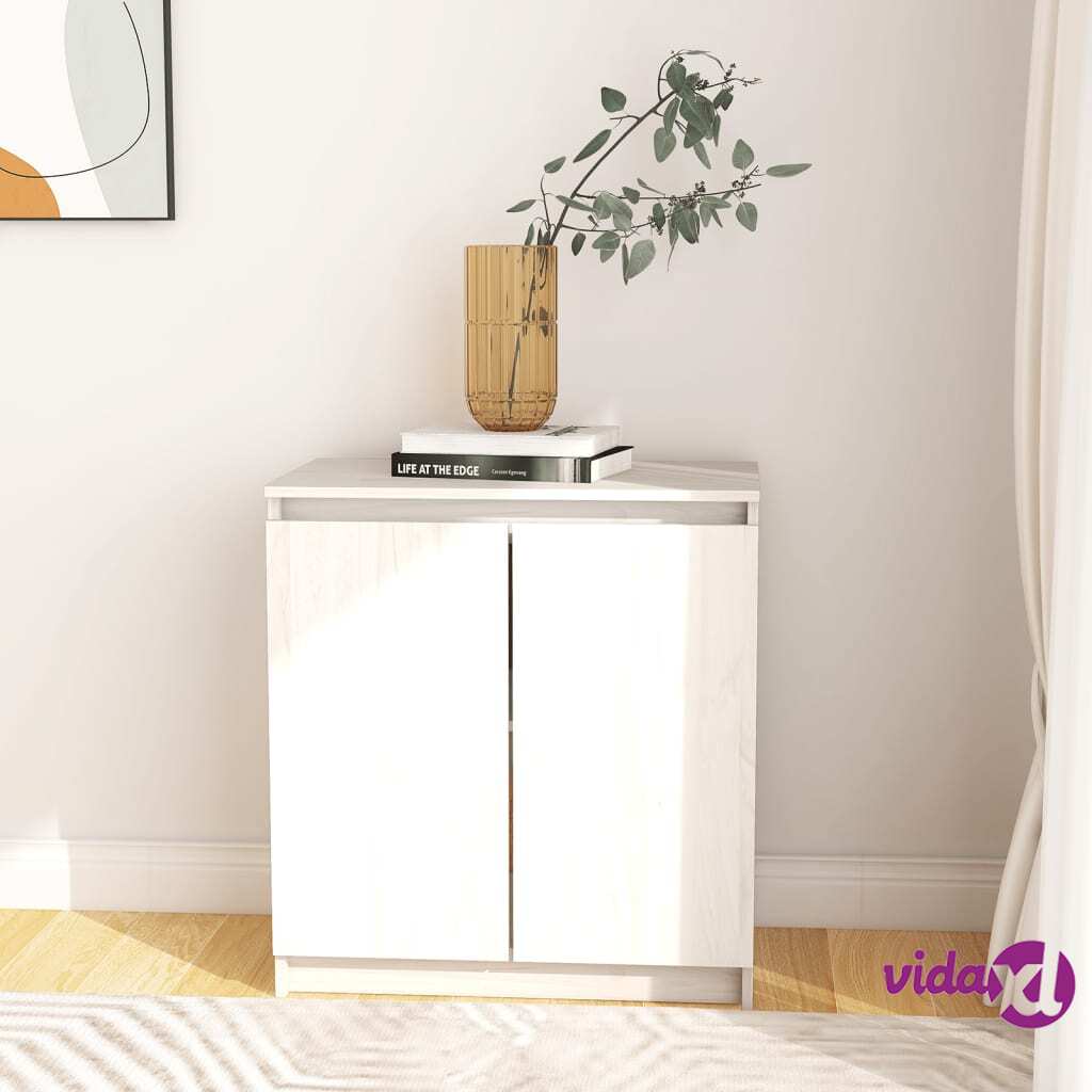 vidaXL Side Cabinet White 60x36x65 cm Solid Pinewood