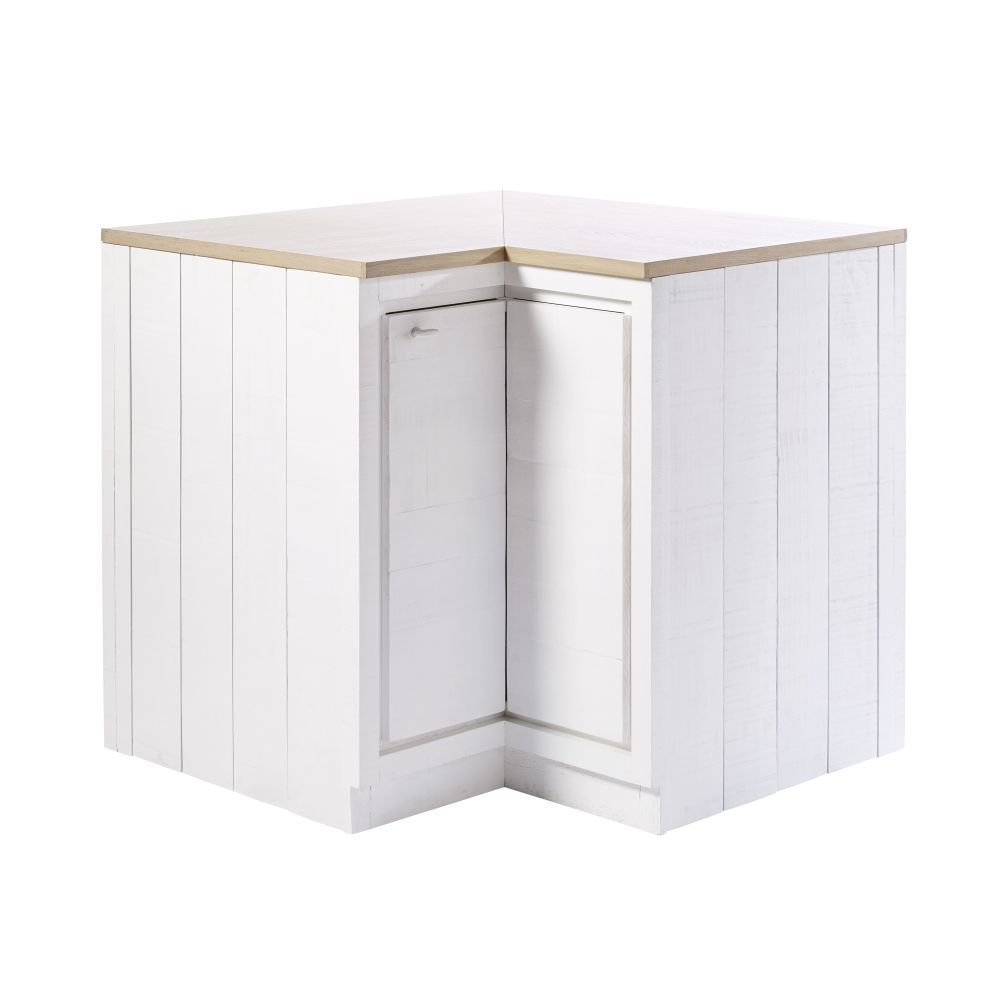 Maisons du Monde Meuble bas d'angle de cuisine 1 porte blanc