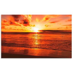 Artland Küchenrückwand »Schöner Sonnenuntergang Strand«, (1 tlg.), Alu... orange Größe