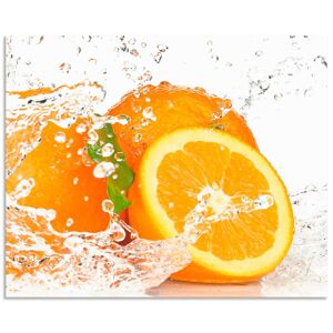 Artland Küchenrückwand »Orange mit Spritzwasser«, (1 tlg.), Alu Spritzschutz... orange Größe
