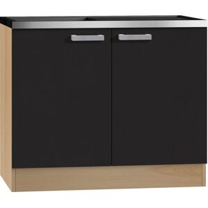 OPTIFIT Spülenschrank »Odense 50«, 100 cm breit, 50 cm tief, inkl. Spülenauflage anthrazit/buche Größe