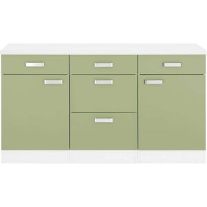 wiho Küchen Unterschrank »Husum«, 150 cm breit Front: Avocado-grün, Korpus: Weiss Größe
