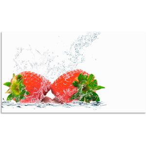 Artland Küchenrückwand »Erdbeeren mit Spritzwasser«, (1 tlg.), Alu... rot Größe