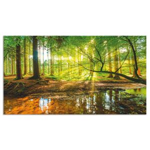 Artland Küchenrückwand »Wald mit Bach«, (1 tlg.), Alu Spritzschutz mit... grün Größe