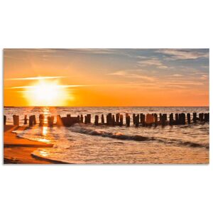 Artland Küchenrückwand »Schöner Sonnenuntergang am Strand«, (1 tlg.), Alu... orange Größe