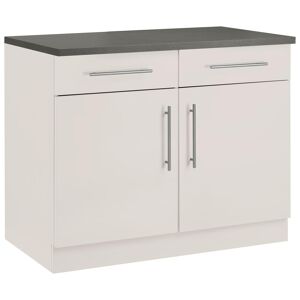 wiho Küchen Unterschrank »Cali«, 100 cm breit Front und Korpus: Cashmere, Arbeitsbplatte: Granit Grau Größe
