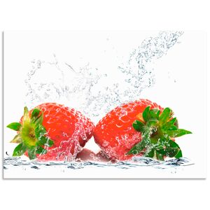 Artland Küchenrückwand »Erdbeeren mit Spritzwasser«, (1 tlg.), Alu... rot Größe