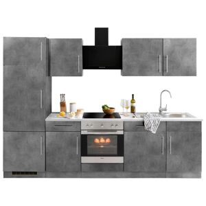 wiho Küchen Küchenzeile »Cali«, ohne E-Geräte, Breite 280 cm Küche: Front und Korpus: betonfarben, Arbeitsplatte: Canvas Grau + Arbeitsplatte: Canvas Grau Größe