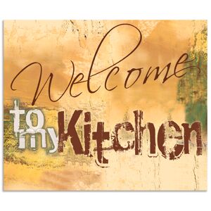 Artland Küchenrückwand »Willkommen in meiner Küche«, (1 tlg.), Alu... braun Größe