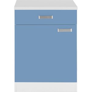 wiho Küchen Unterschrank »Husum«, 60 cm breit Front: Himmelblau, Korpus: Weiss Größe