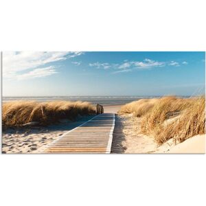 Artland Küchenrückwand »Nordseestrand auf Langeoog - Steg«, (1 tlg.), Alu... naturfarben Größe