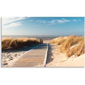 Artland Küchenrückwand »Nordseestrand auf Langeoog - Steg«, (1 tlg.), Alu... naturfarben Größe