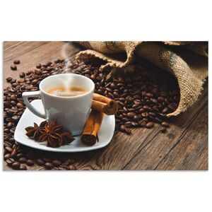 Artland Küchenrückwand »Kaffeetasse Leinensack mit Kaffeebohnen«, (1 tlg.),... braun Größe