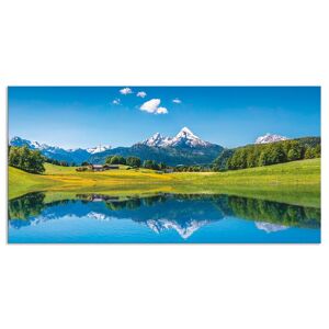 Artland Küchenrückwand »Landschaft in den Alpen«, (1 tlg.), Alu Spritzschutz... blau Größe