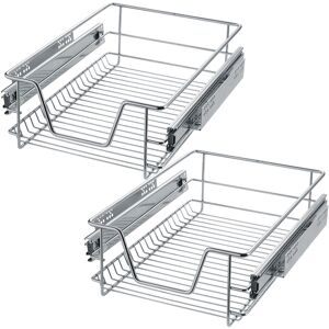 tectake 2 Teleskopschubladen für Küchen- und Schlafzimmerschränke - 40 cm