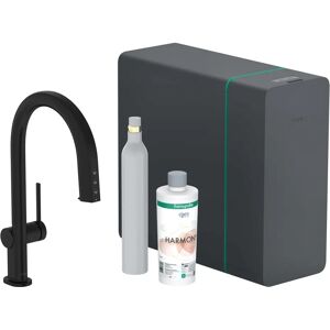 Hansgrohe Aqittura M91 SodaSystem 210, Ausziehauslauf, 1 Strahlart, sBox lite, Starter Set