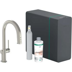 Hansgrohe Aqittura M91 SodaSystem 210, Ausziehauslauf, 1 Strahlart, sBox lite, Starter Set