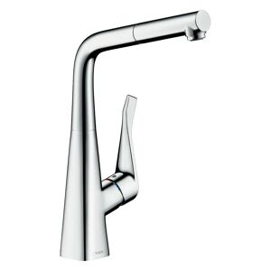 Hansgrohe Metris M71 Einhebel-Küchenarmatur 320 Eco, Ausziehauslauf, 1jet, sBox