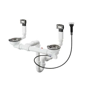 Hansgrohe D15-11 Automatische Ab- und Überlaufgarnitur für Doppelbecken