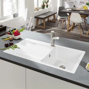 Villeroy & Boch Siluet 50 Flat Einbauspüle Becken rechts, Ablaufgarnitur mit Handbetätigung