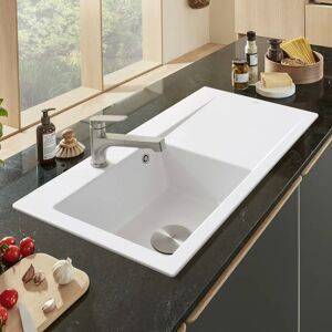 Villeroy & Boch Subway Style 50 Einbauspüle, Ablaufgarnitur mit Handbetätigung, Becken links