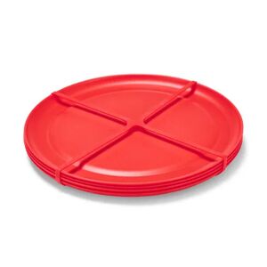 4 Picknickteller - Tchibo - Rot Polypropylen Rot  unisex