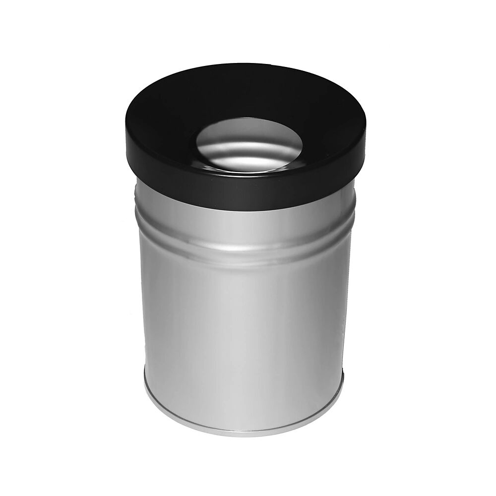 Abfallbehälter, selbstlöschend Volumen 24 l, HxØ 370 x 295 mm grau