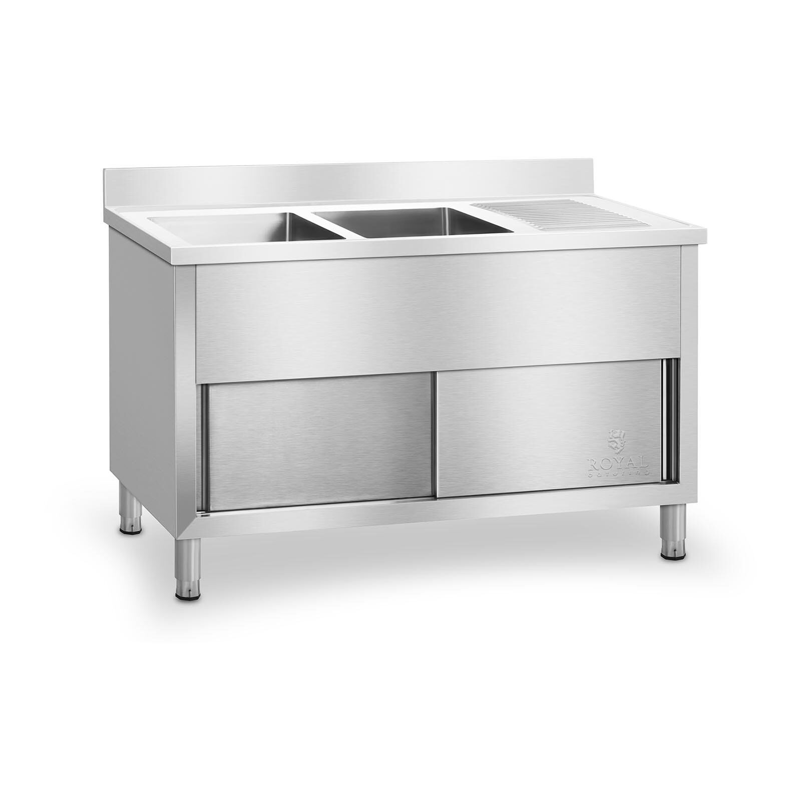 Royal Catering Doppel Spülenschrank - 140 cm