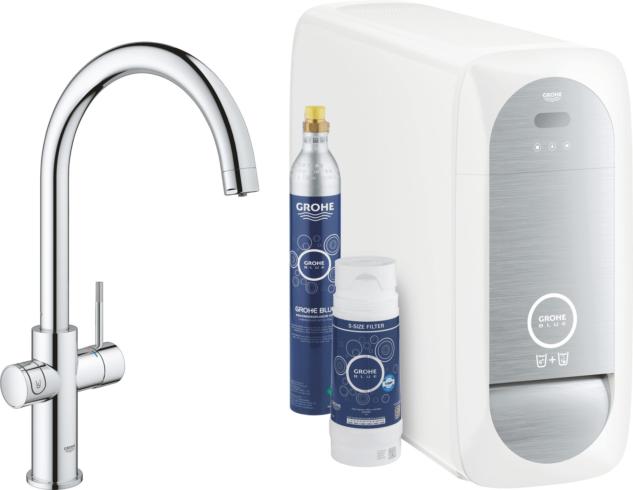 Grohe Blue Home Küchenarmatur 31455001 chrom, C-Auslauf, Starter Kit