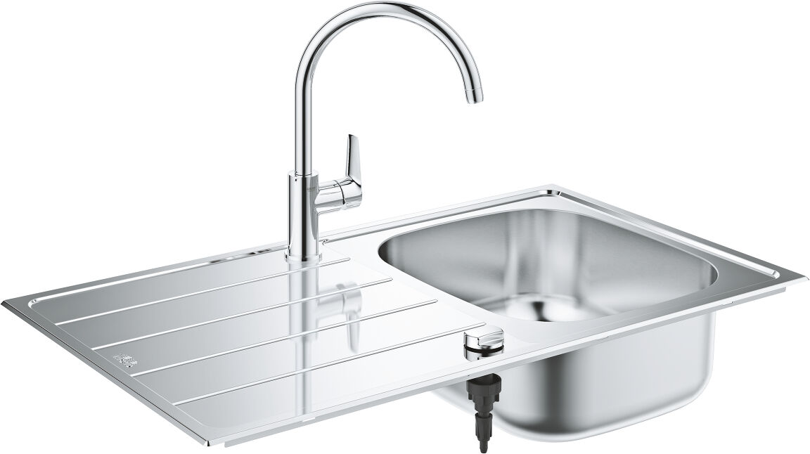 Grohe Einbauspüle-Set 31562SD1 86x50cm, 1 Becken, mit Einhebel-Spültischarmatur, Edelstahl